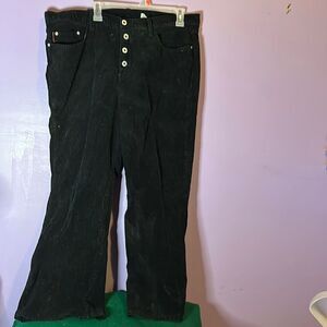 C’est Toi Women’s Black Corduroy Button Front Jeans Size XXXL High Rise Pants